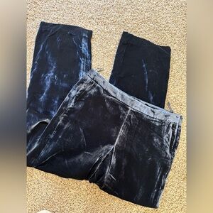 Worth Velvet Luxury Trousers Lined Pants Size 12 Blue Rayon / Silk